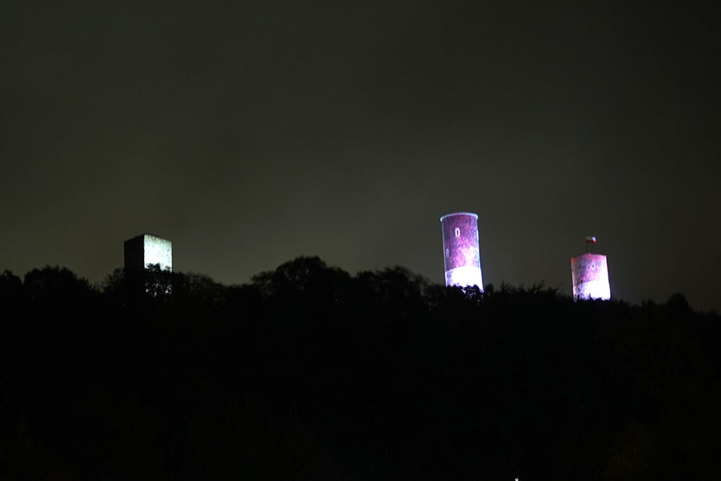 Widok na zamek z parkingu